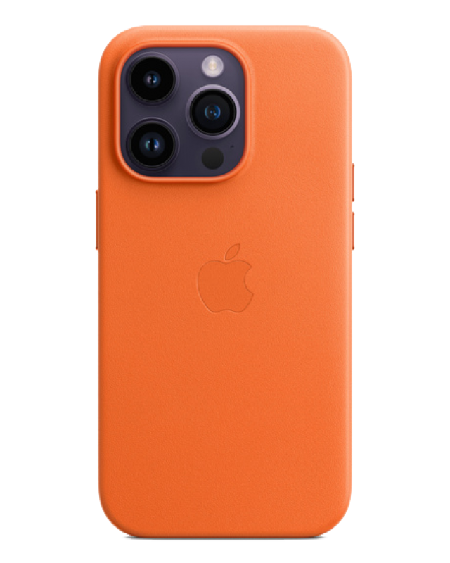 Чехол Apple iPhone 14 Pro Max Leather Case MagSafe Animation (Золотистая охра)