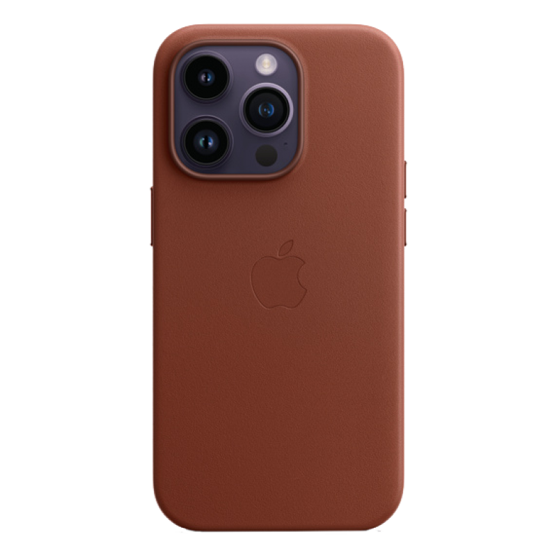 Чехол Apple iPhone 14 Pro Max Leather Case MagSafe Animation (Коричневый)