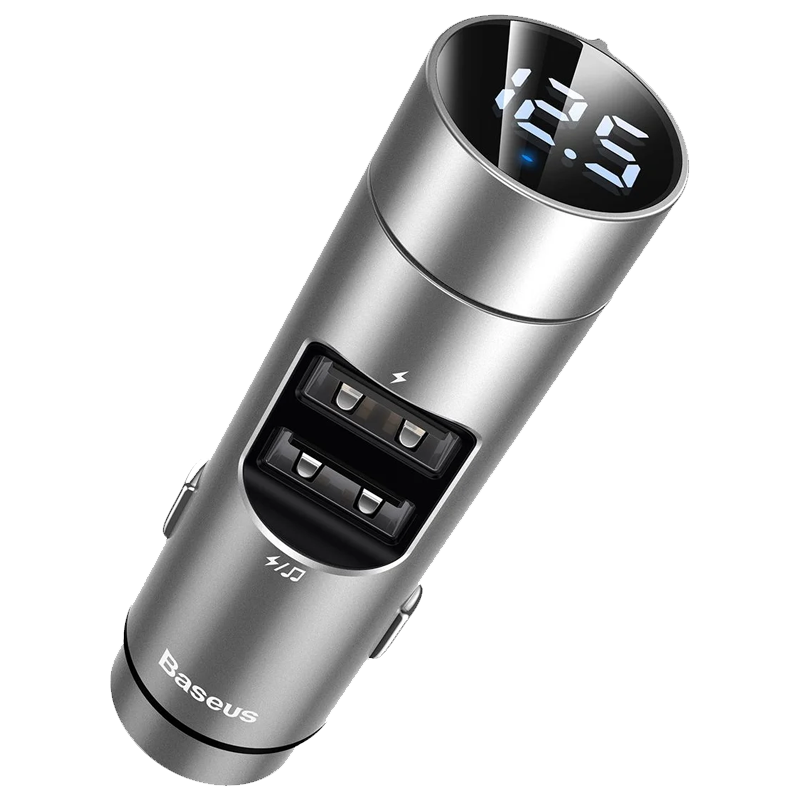 Блок АЗУ Baseus Energy Column Car Wireless MP3 Charger (Wireless 5.0+5V/3.1A)Silver