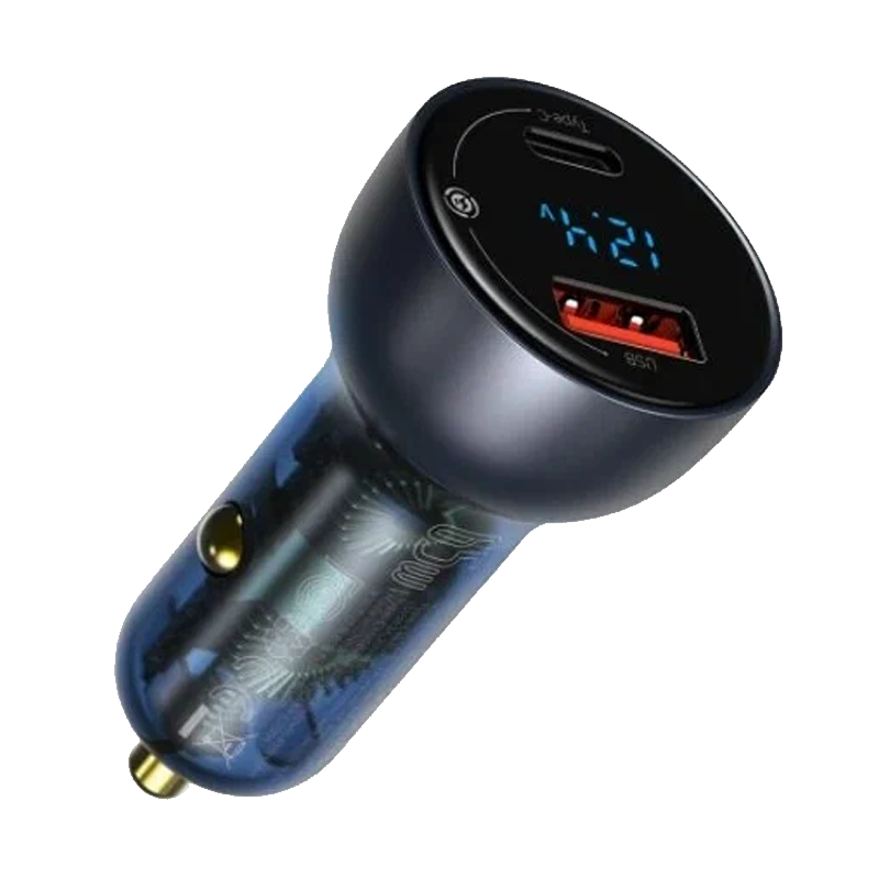 Блок АЗУ Baseus Particular Digital Display QC+PPS Dual Quick Charger Car Charger 65W Dark Gray