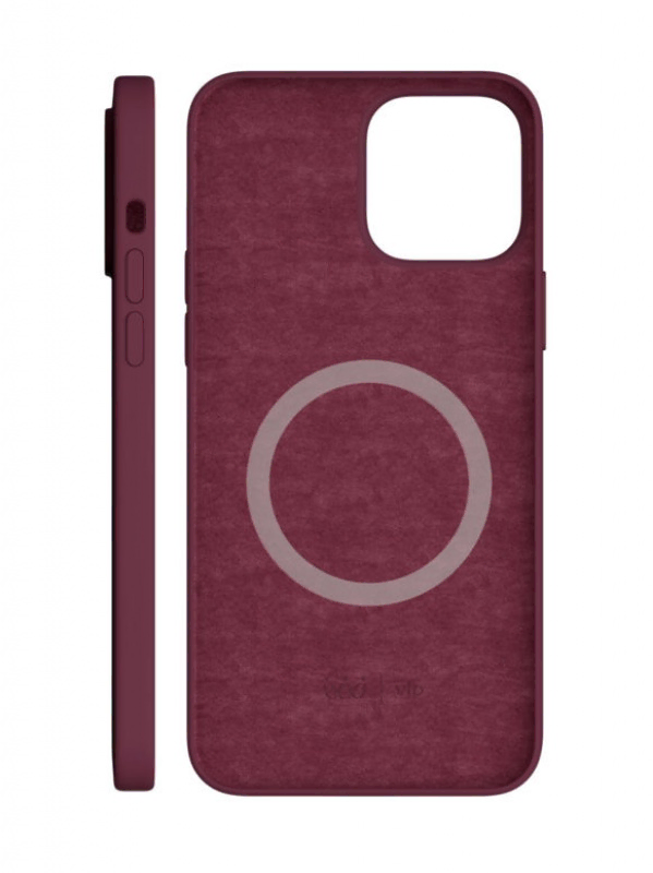 Чехол защитный "vlp" Silicone case with MagSafe для iPhone 13, марсала