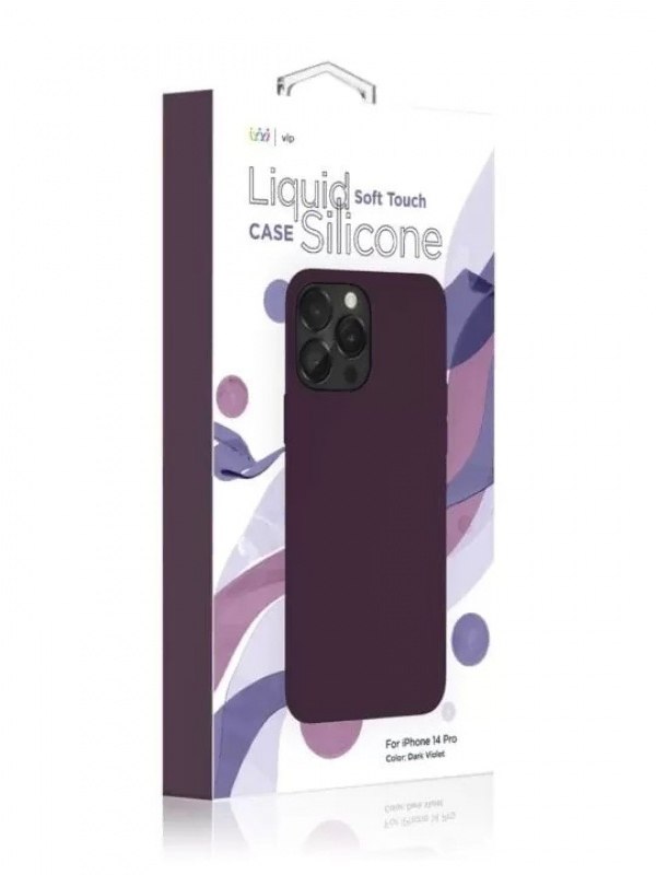 Чехол защитный "vlp" Silicone case with MagSafe для iPhone 14 Pro, темно-фиолетовый