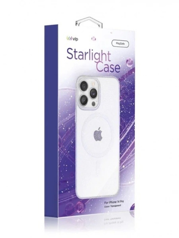 Чехол защитный "vlp" Starlight Case with MagSafe для iPhone 14 ProMax, прозрачный