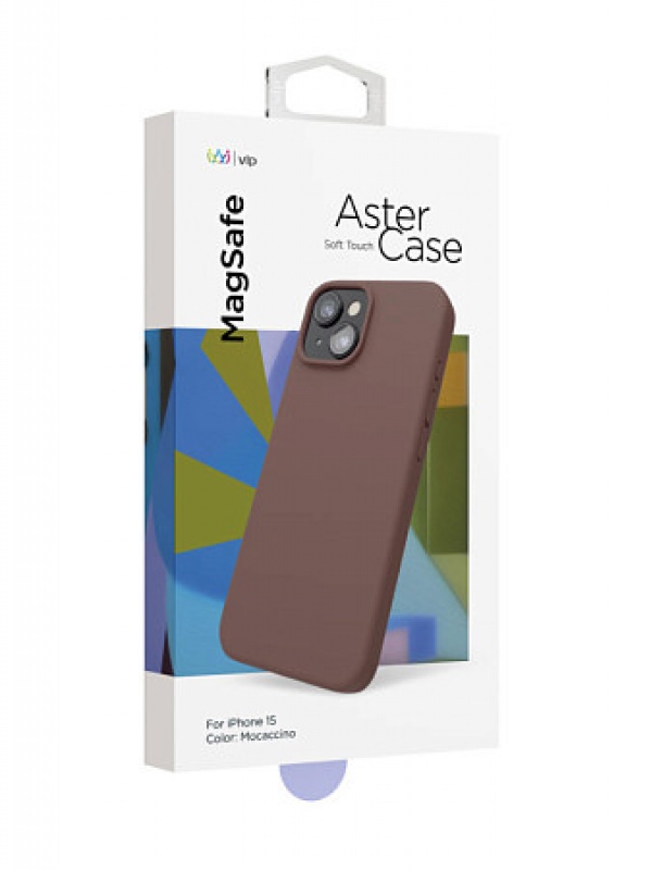 Чехол защитный "vlp" Aster Case с MagSafe для iPhone 15, мокка
