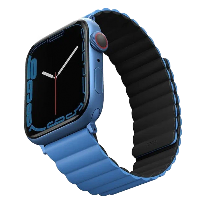 Чехол uniq для Apple Watch 45/44/42 mm ремешок Revix reversible Magnetic Blue/Black