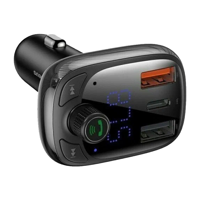 Блок АЗУ Baseus T typed S-13 wireless MP3 car charger（PPS Quick Charger-EU）Black