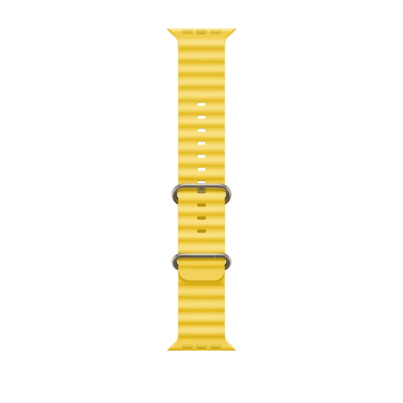 Apple Watch Series Ultra 49mm Titanium Case with Yellow Ocean Band One Size