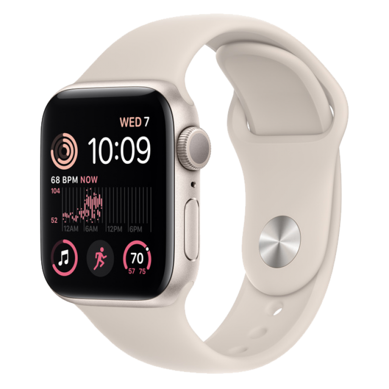 Apple Watch Series SE 2 44mm Starlight Aluminum Case with Starling Sand Sport Band