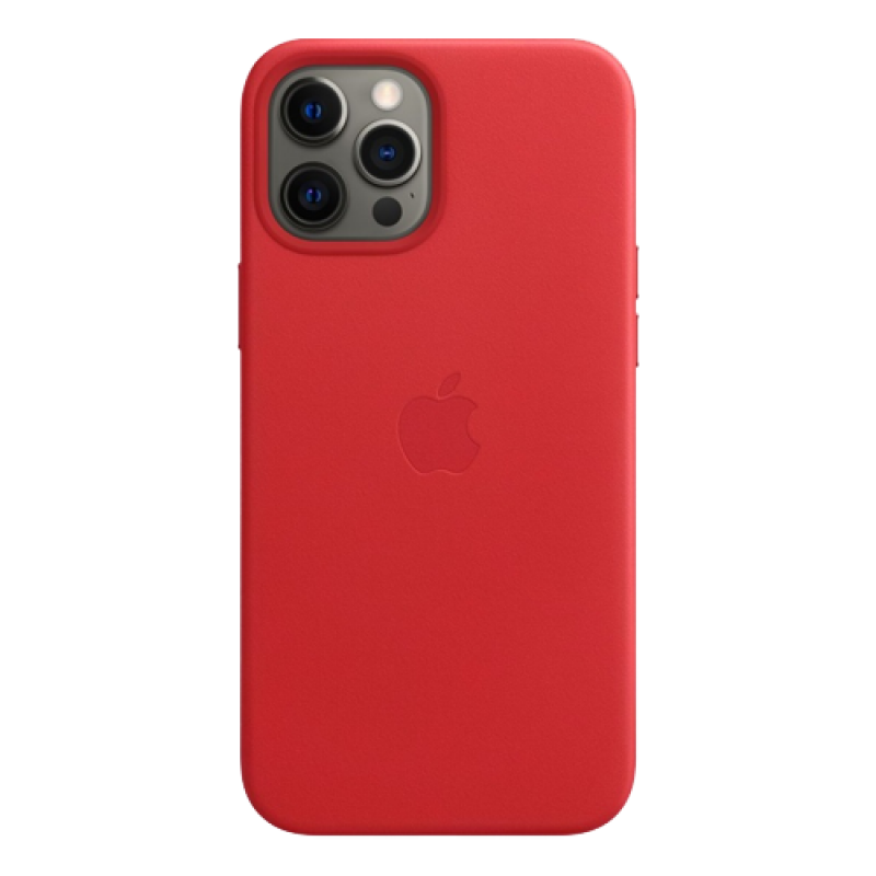 Чехол Apple iPhone 12/12 Pro Leather Case MagSafe (Красный)