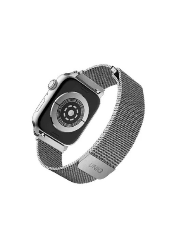 Uniq для Apple Watch 41/40/38 mm ремешок Dante Strap Mesh Steel Silver