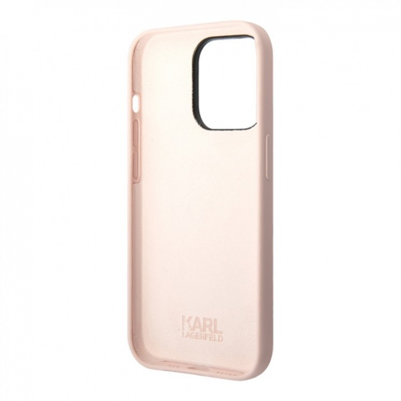 Lagerfeld для iPhone 14 Pro Max чехол Liquid silicone Choupette body Hard Pink