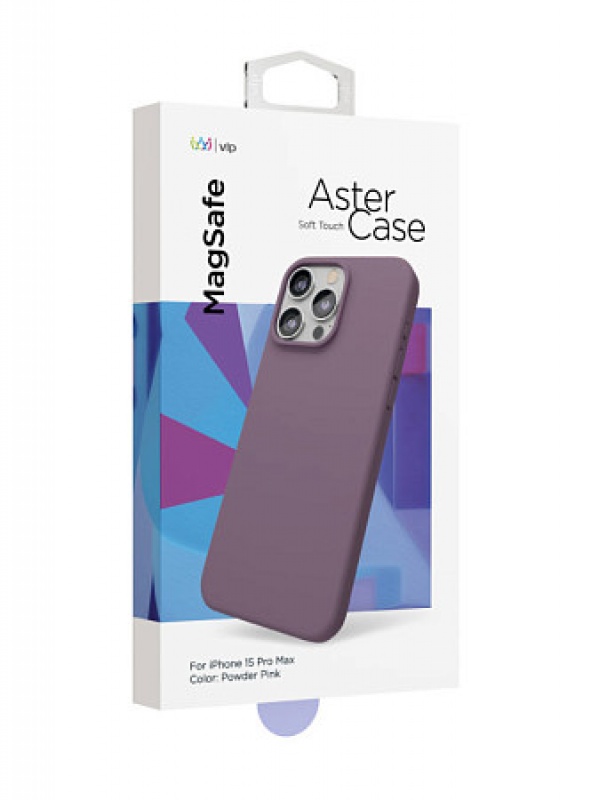 Чехол защитный "vlp" Aster Case с MagSafe для iPhone 15 Pro Max, пудровый
