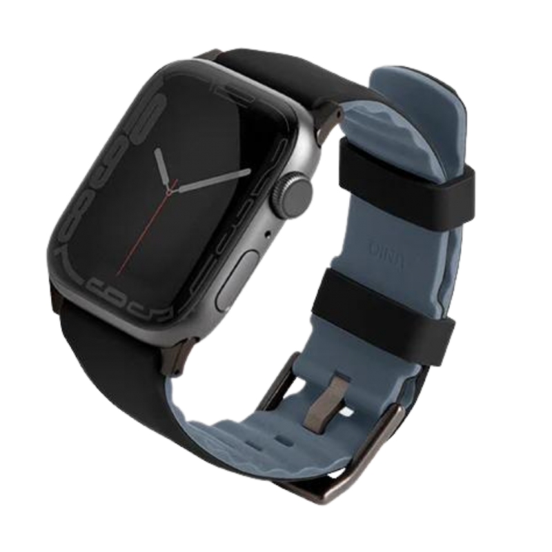 Uniq для Apple Watch 45/44/42 mm ремешок Linus Airosoft silicone strap Grey