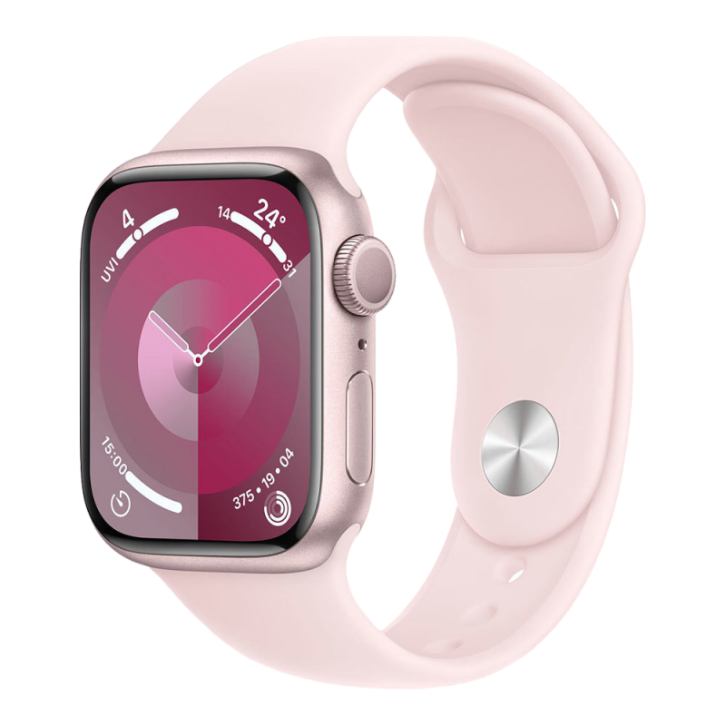 Apple Watch Series 9 45mm Pink Aluminum Case Light Pink Sport Band