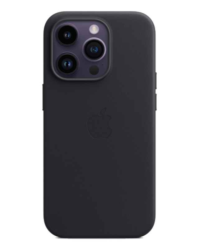 Чехол Apple iPhone 14 Plus Leather Case MagSafe No animation (Темно-синий)
