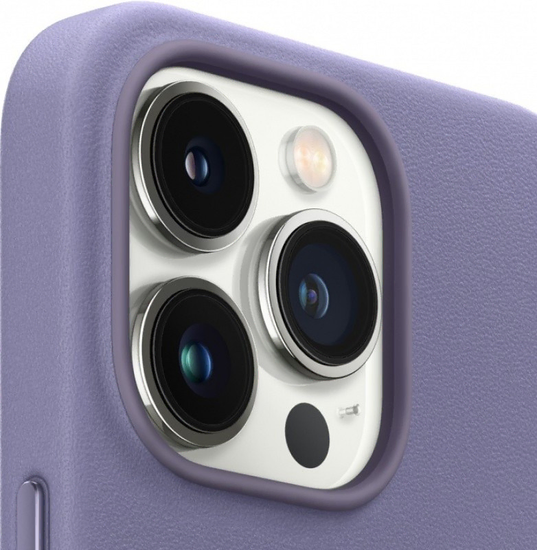 Чехол Apple iPhone 14 Pro Max Leather Case MagSafe Animation (Сиреневая глициния)