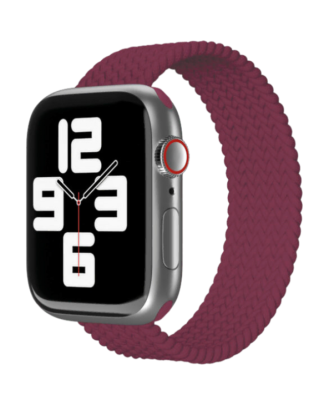 Ремешок нейлоновый плетёный "vlp" для Apple Watch 42/44/45, S/M, 2шт, марсала