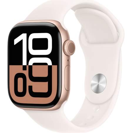 Apple Watch Series 10 42mm Aluminum Rose Gold Case Light Blush Sport Band