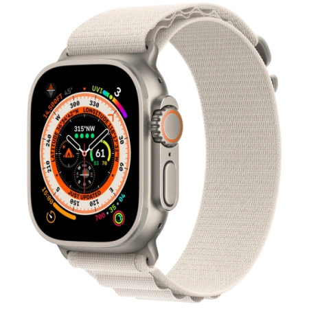 Apple Watch Series Ultra 49mm Titanium Case with Starlight Alpine Loop L